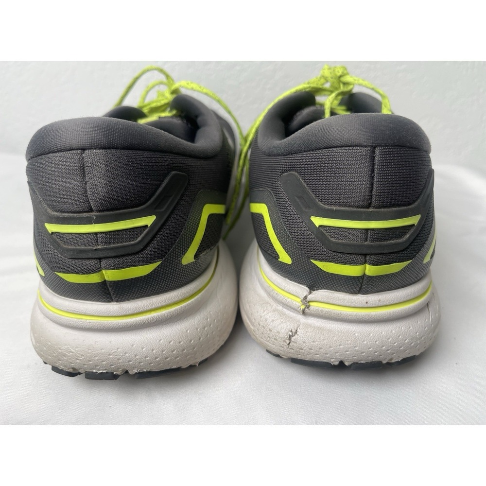 Brooks Ghost 15 Men's 12D Gray /Neon Green Running Athletic Shoes - Picture 6 of 10